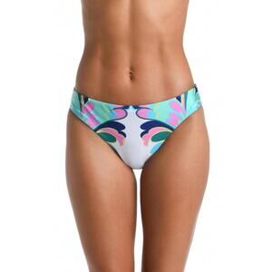 NEW SUNSHINE 79 women's feathers hipster bikini bottom in multi blue